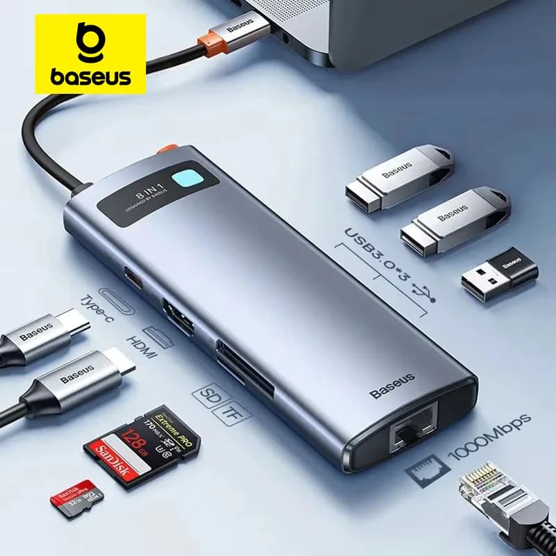 USB-C-hubi, jossa 4K HDMI, Ethernet ja 100W PD